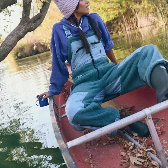 Free People Pants - Free People Hit the Slopes Salopette Overalls Midnight Jade XS